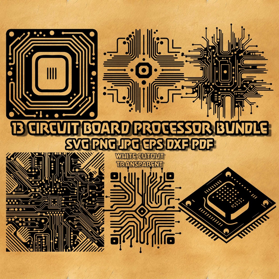 Circuit Board SVG Bundle: Computer Processor, Tech, Engineering ...