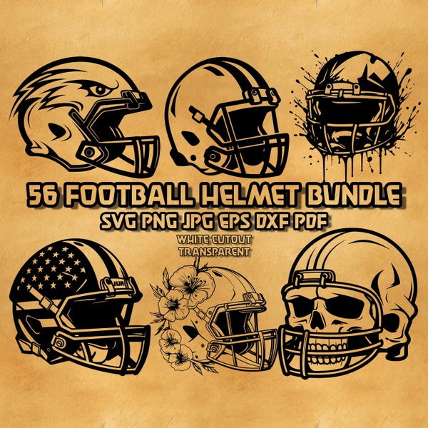 Football Helmet Svg Bundle, American Flag Football Helmet, Eagle Helmet svg, Skull Football Helmet, Floral Football svg, Football Helmet dxf