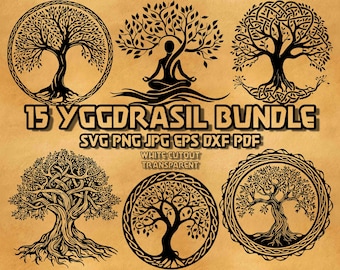 Yggdrasil Svg Bundle, Tree of Life Svg, Celtic Tree Svg, Norse Mythology Tree Svg, Viking Tree Design, Viking Symbol Png, Geometric tree svg