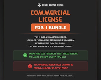 Commercial License for 1 SVG Bundle - Sell Your Finished Products