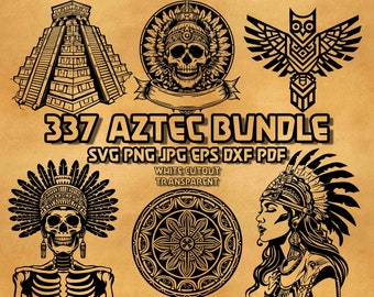Aztec Svg Bundle, Ancient Aztec Skull Warrior Svg, Aztec Woman Svg, Aztec Symbols Bundle, Aztec Gods Svg, Aztec Temple Svg, Aztec Animal svg