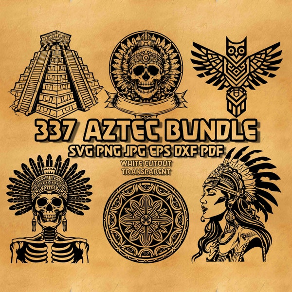 Aztec Svg Bundle, Ancient Aztec Skull Warrior Svg, Aztec Woman Svg, Aztec Symbols Bundle, Aztec Gods Svg, Aztec Temple Svg, Aztec Animal svg