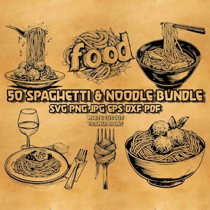 Pacote Svg de Espaguete e Macarrão,Espaguete com Almôndega Svg,Espaguete no Prato Svg,Macarrão na Tigela Svg, Espaguete Italiano Svg,Espaguete no Garfo