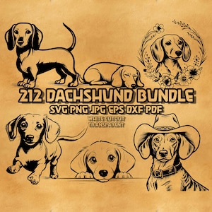 Dachshund SVG Bundle: Cowboy, Gentleman, Mafia, Royal (Digital Download)