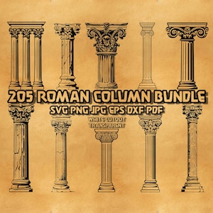 Roman Column SVG Bundle: Ancient Architecture (Digital Product)