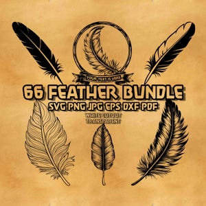Feather SVG Bundle: Boho Clipart Designs (Digital Download)