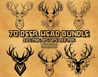 Deer Head SVG Bundle: Antler Designs for Laser Engraving (Digital Product)