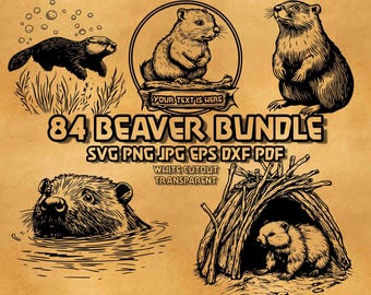 Biber SVG Bundle: Waldtier Clipart (SVG, PNG)