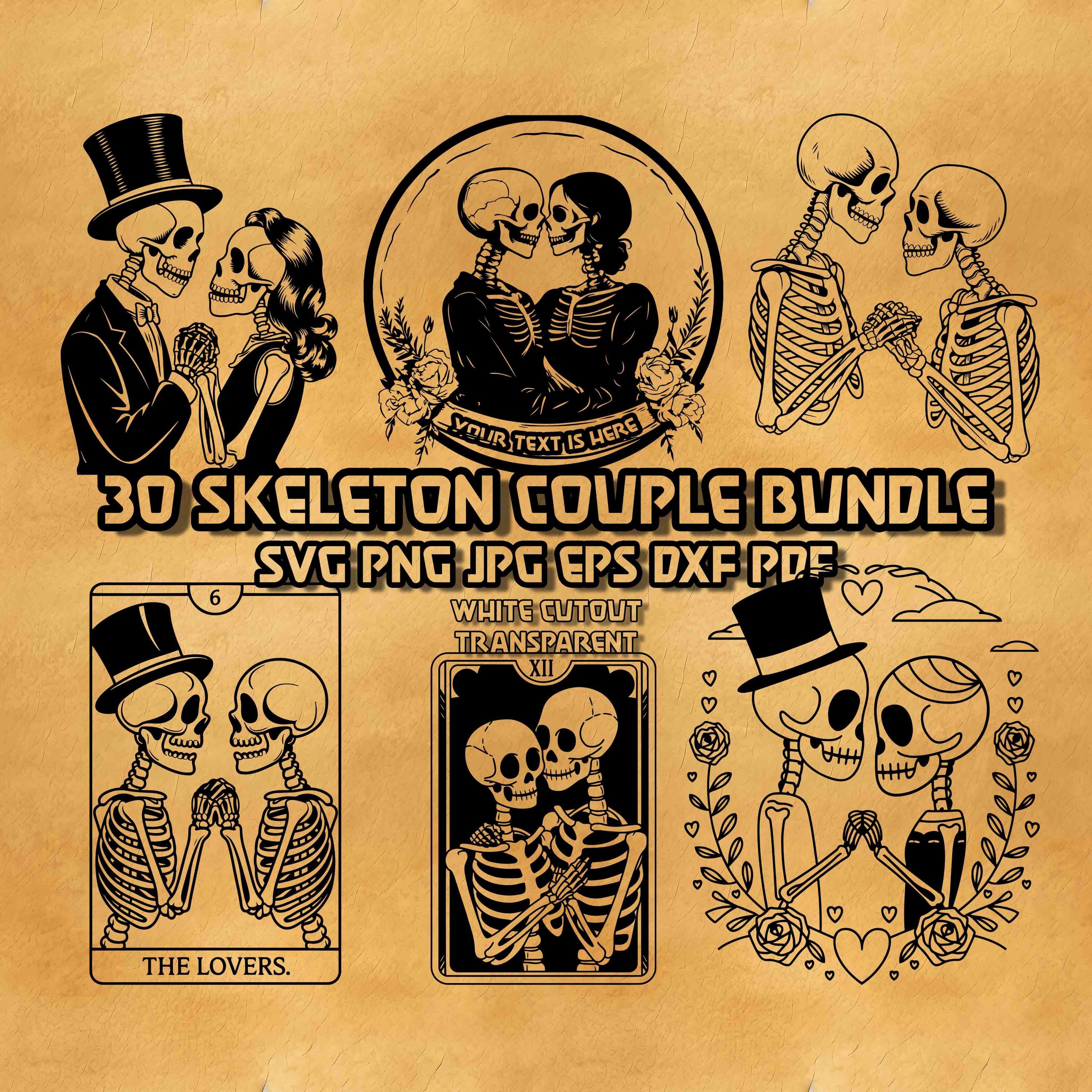 Skeleton Couple SVG Bundle: Gothic Romance Designs (digital Download ...