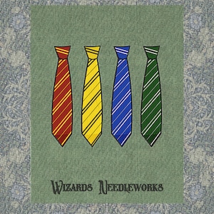 Magic school ties Digitize Digital Machine Embroidery Design Pattern File Instant Download 13 formats Size 4x4 5x7