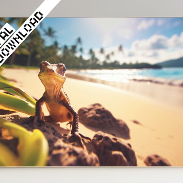 Gecko's Paradise, Tropical Beach Photo Download, Beach Printable Wall Art, Coastal Printable, Ocean Print, 7 JPG