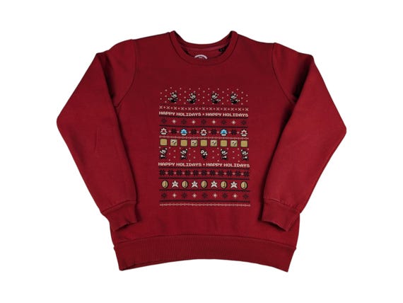 Maglione natalizio Nintendo Super Mario 2017 taglia S rosso retrò