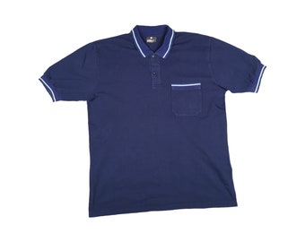 Vintage trigema Polohemd Gr XL Blau Polo Shirt