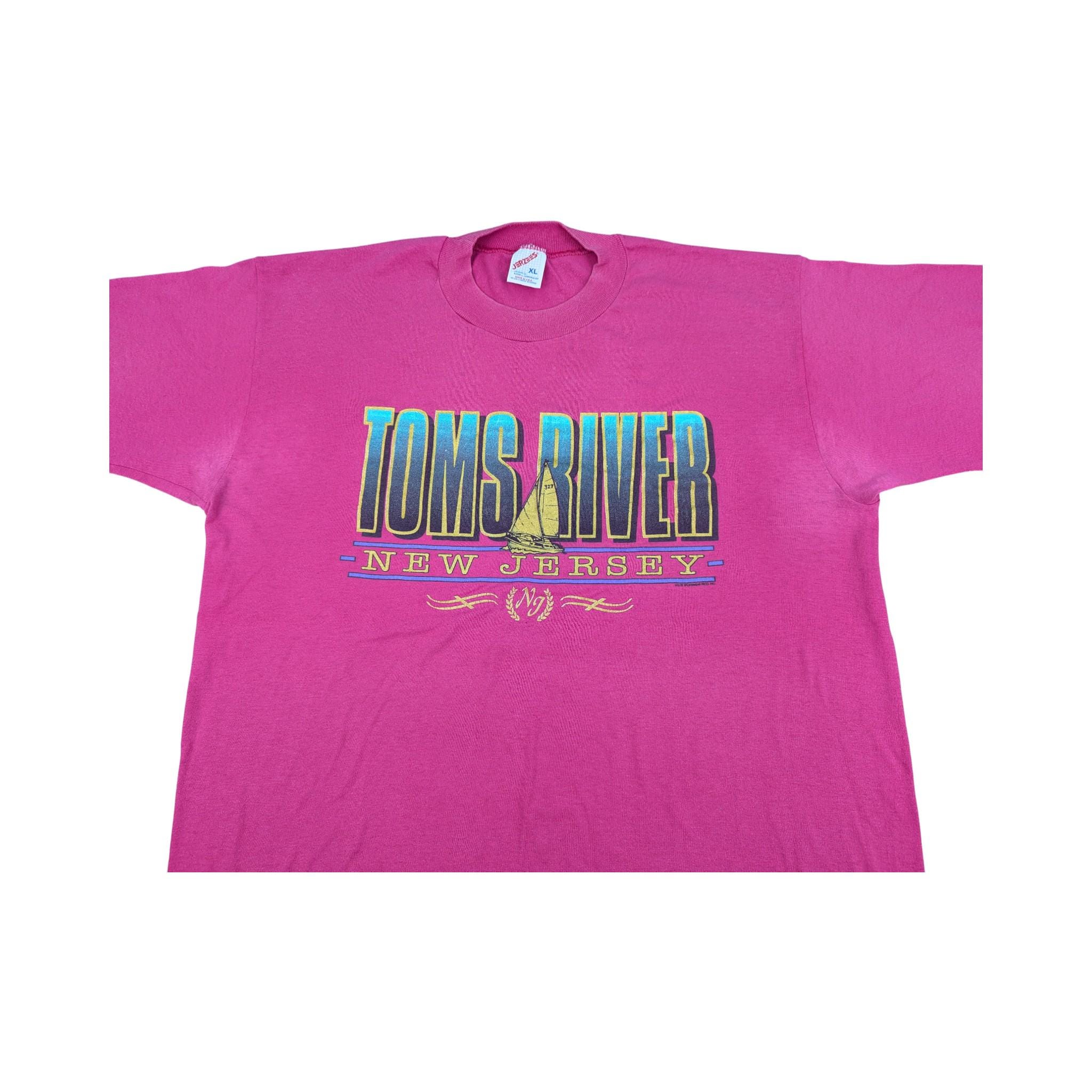 Vintage New Jersey T-shirt Sz XL Pink Jerzees Toms River