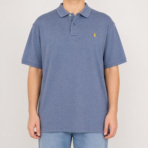 1990s Ralph Lauren Polo Shirt Size XXL Navy Blue Made in Sri Lanka