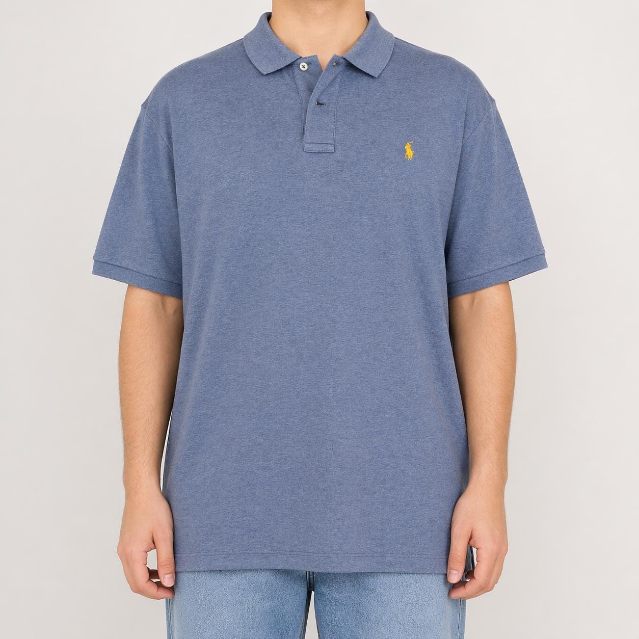 1990s Ralph Lauren Polo Shirt Size XXL Navy Blue Made in Sri Lanka