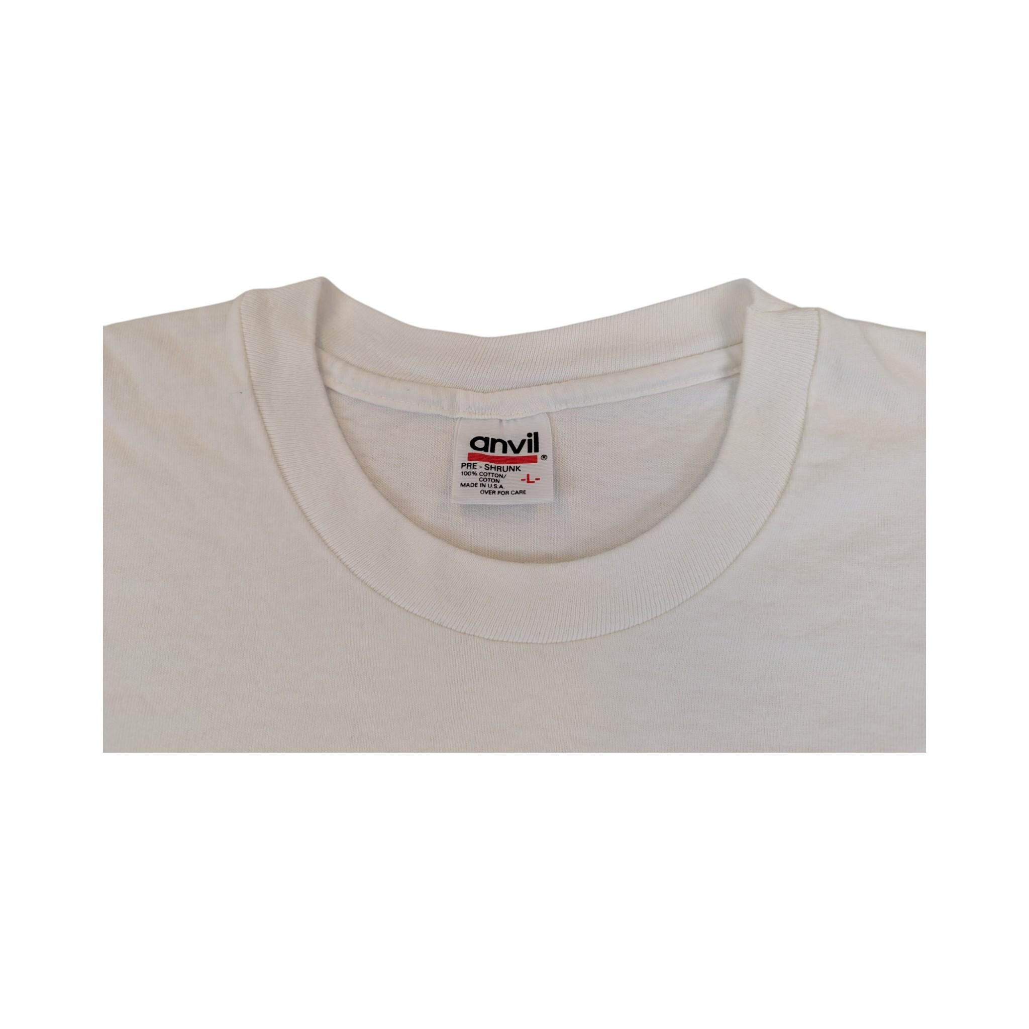 1990s Anvil T-shirt Size L White Made in USA True Vintage Single