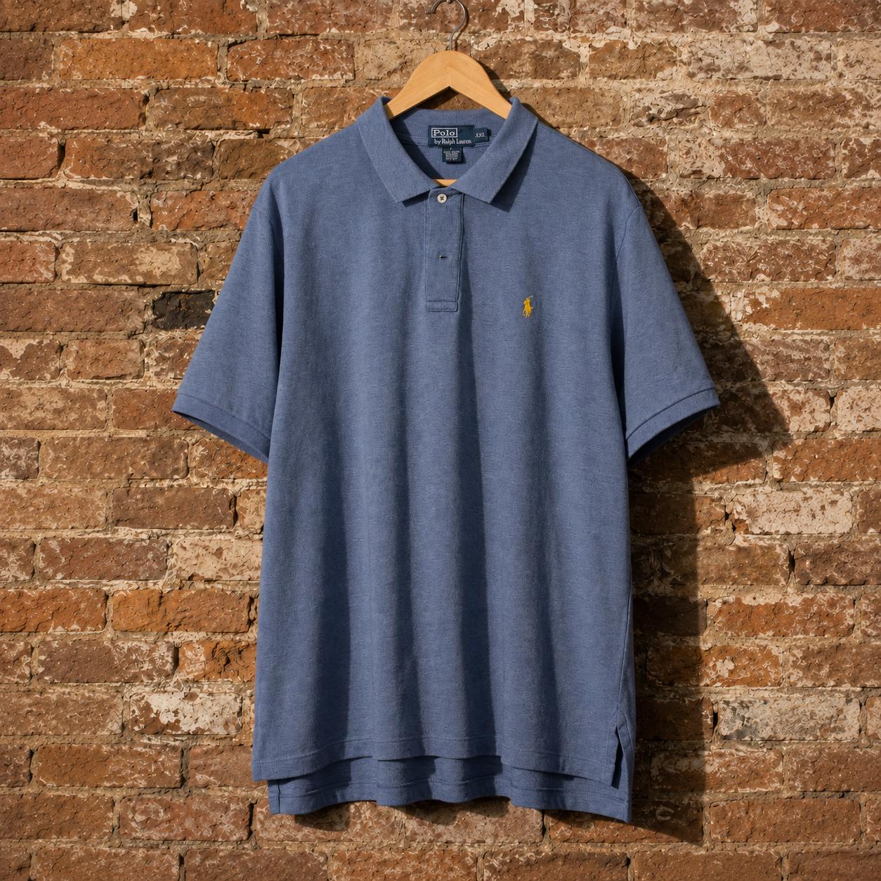 1990s Ralph Lauren Polo Shirt Size XXL Navy Blue Made in Sri Lanka