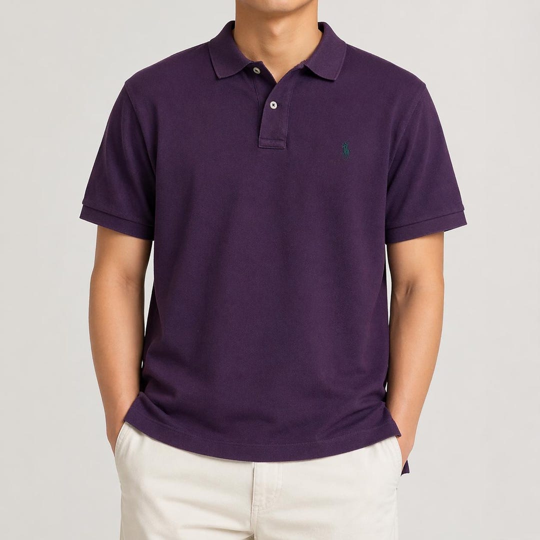 2000s Ralph Lauren Polo Shirt M Purple Made in Bolivia Classic Fit