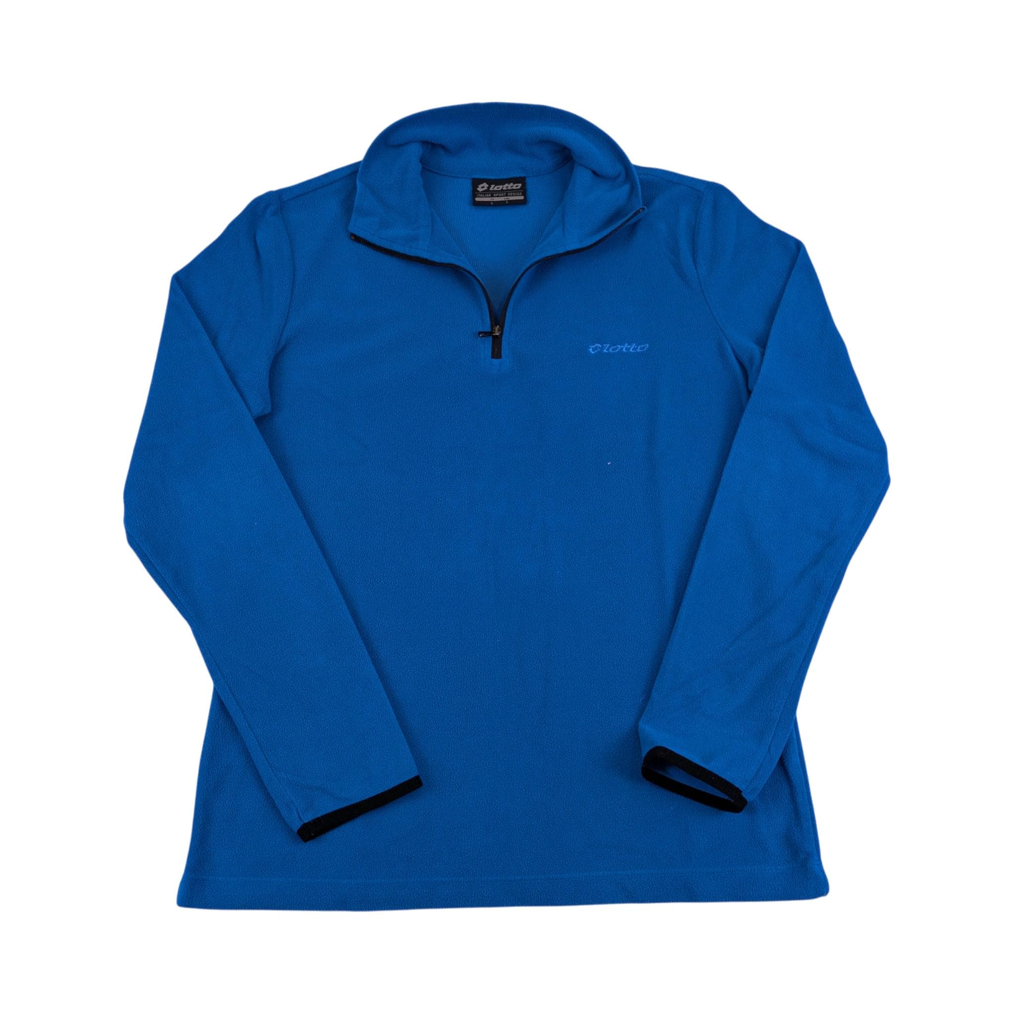 Lotto, Vintage Sweatshirt Sz L Blau Lotto Pullover aus 100 Polyester Fleece Sweatshirt Brustlogo 1990er Jahre Vintage Pullover Classic Fit