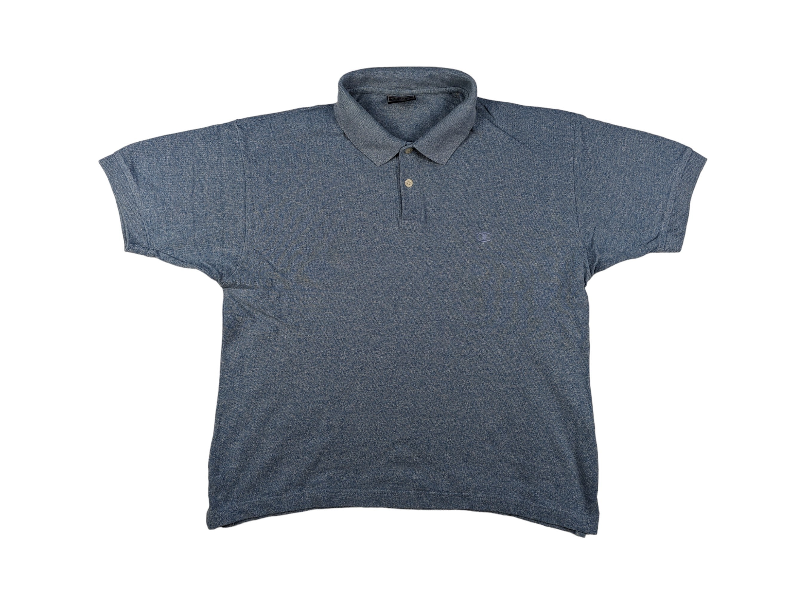 トップス 90s Y2K champion long polo college navy Champion Vintage Polo Shirt Size S Blue Y2K T-shirt Clean