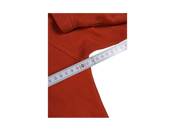 Fleece sweater 90s vintage M red orange Campagnol… - image 5