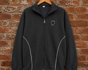 Fleece Jacke Section Basic Vintage Sz XL dunkel Grau Y2K Full Zip Retro Track Jacket