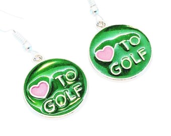 Orecchini da golf, regalo da golf per donne, gioielli da golf, accessori da golf