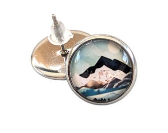 Joyería con temática de montaña: pendientes para amantes de la naturaleza, regalo para mujeres excursionistas y ciclistas de montaña.