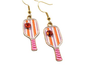 Pendientes con forma de pala de pickleball - Joyería de pickleball, regalo de pickleball para ella