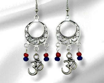 Om Dangle Earrings - Yoga Gift for Women, Meditation Accessories