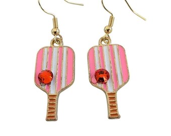 Pendientes de pala de pickleball - Joyería deportiva, joyería de pickleball, regalo para mujer, pendientes de raqueta de pickleball