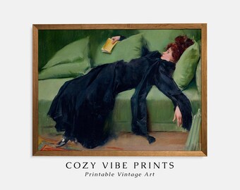 Victorian Woman Emerald Green Portrait: Vintage Art Print (Digital Download)