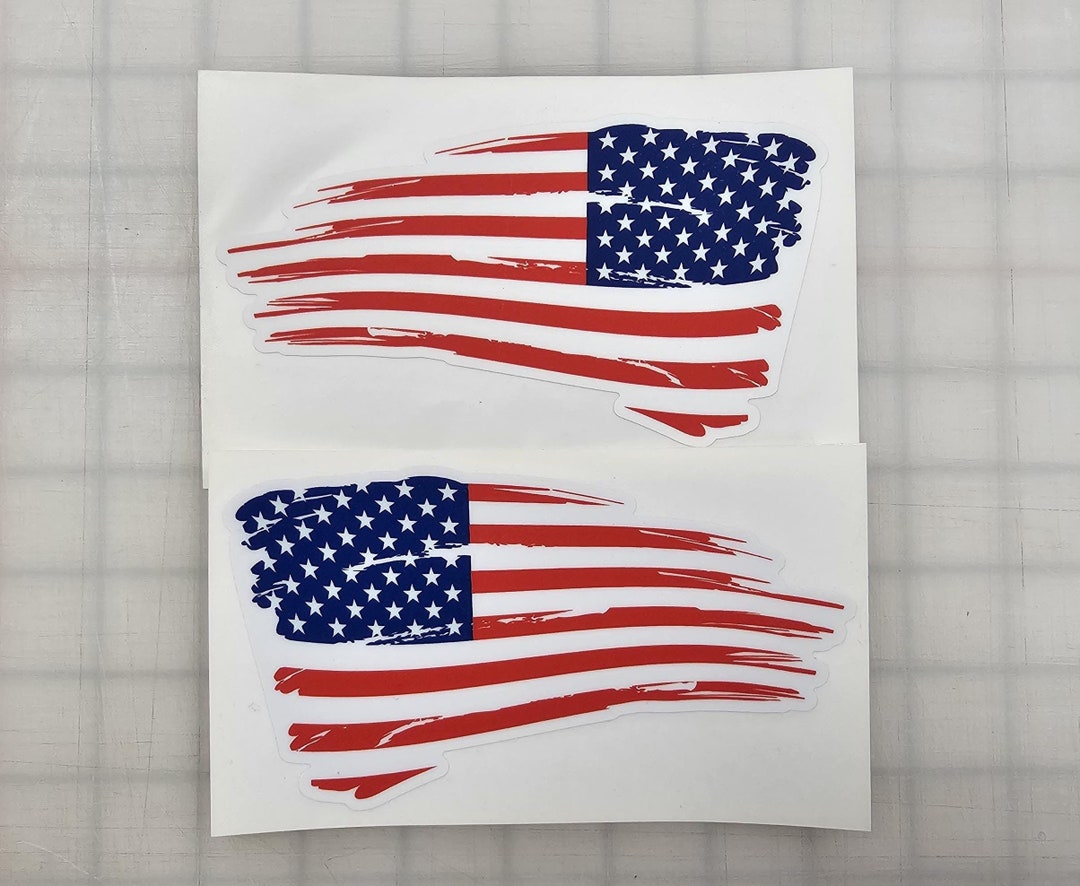 5x3 Inch Waving American Flag Sticker – USA Decal For Truck, Car Window, Bumper