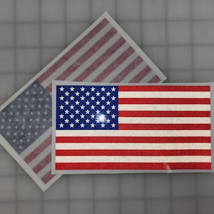 2pk - USA Flag Reflective Decal/Sticker