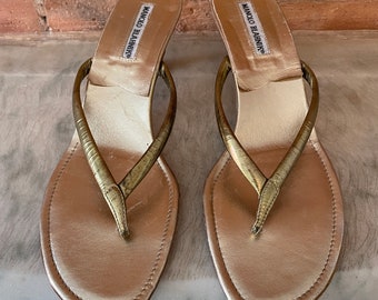 Manolo Blahnik Gold Sandals