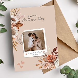 Tarjeta del Día de la Madre (Copia Digital) Personalizada, Tarjeta Especial para Mamá, Tarjetas Personalizadas, listas para imprimir,