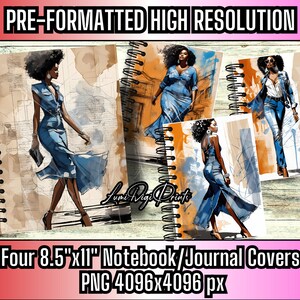 Digitale download Beautiful Black Girl afdrukbare digitale notebookomslagen, bewerkbare tijdschriftomslagen, afdrukbare tijdschriftomslagen, Instant Download