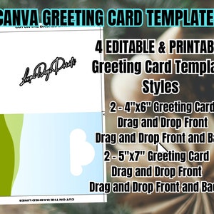 Canva Drag and Drop Card Templates, Editable Canva Templates, Printable Greeting Card Canva Templates, 4x6 Printable Template, 5x7 Template