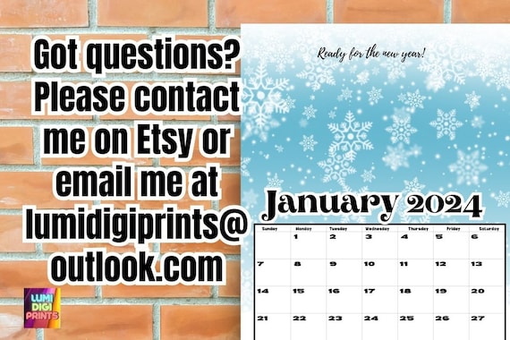 Personal Customizable Calendar Template