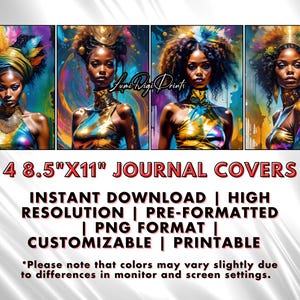 Journal Covers Printable Bundle | 8.5x11 Journal Designs | Printable Notebook Covers | Digital Planner Covers | PNG | Digital Journal Art