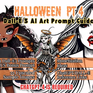 Halloween Exclusive Dall-E Art Prompt Guide, Halloween AI Art Guide, Instant Download, Halloween Art, Hyperlinked PDF Guide