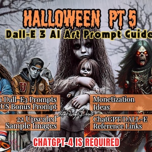 Halloween Exclusive Dall-E Art Prompt Guide, Halloween AI Art Guide, Instant Download, Halloween Art, AI Art Prompts for Scary Halloween