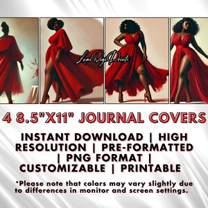 Beautiful Black Girl afdrukbare digitale notebookomslagen, bewerkbare tijdschriftomslagen, afdrukbare tijdschriftomslagen