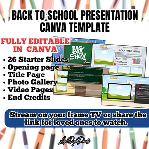 Editable Canva Back to School Presentation Template, Canva First Day of School Presentation Template, Fully Editable Canva Template
