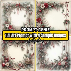Weihnachten Scrapbook Design AI Art Prompt & PNG Bild Bundle, Weihnachten AI Art Prompt, Urlaub Junk Journal Grußkarten, digitaler Download,