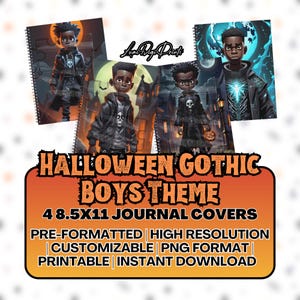 Halloween Journal Covers | Printable Halloween Journal Covers | Digital Journal Covers | Goth Notebook Covers | Journal Covers PNG | Gothic