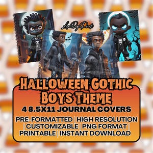 Halloween Journal Covers | Printable Halloween Journal Covers | Digital Journal Covers | Goth Notebook Covers | Journal Covers PNG | Gothic