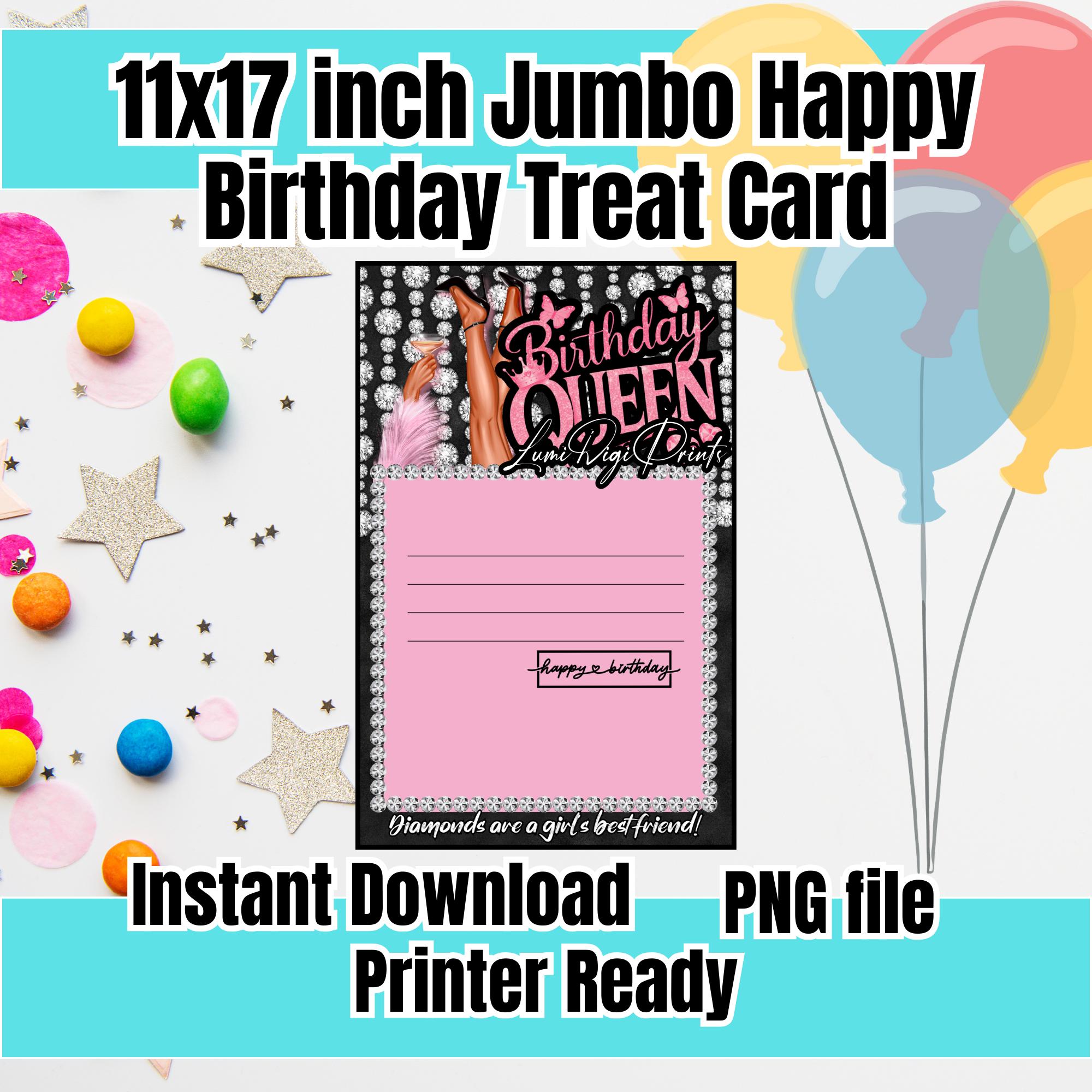 Jumbo Treat Card, Happy Birthday Card, Printable Jumbo Treat Card for ...