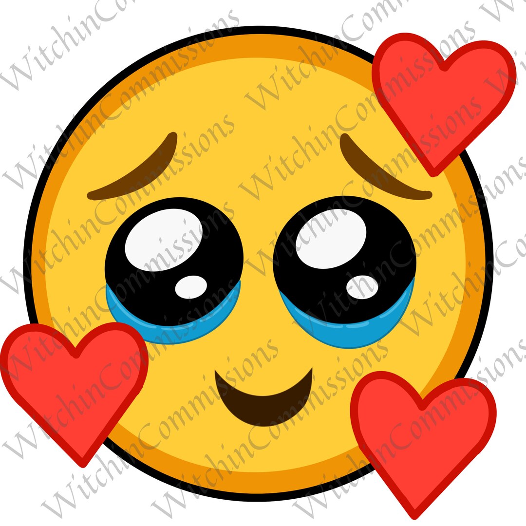 Happy Crying Love Heart Cute Uwu Emoji Twitch Discord Emote Etsy